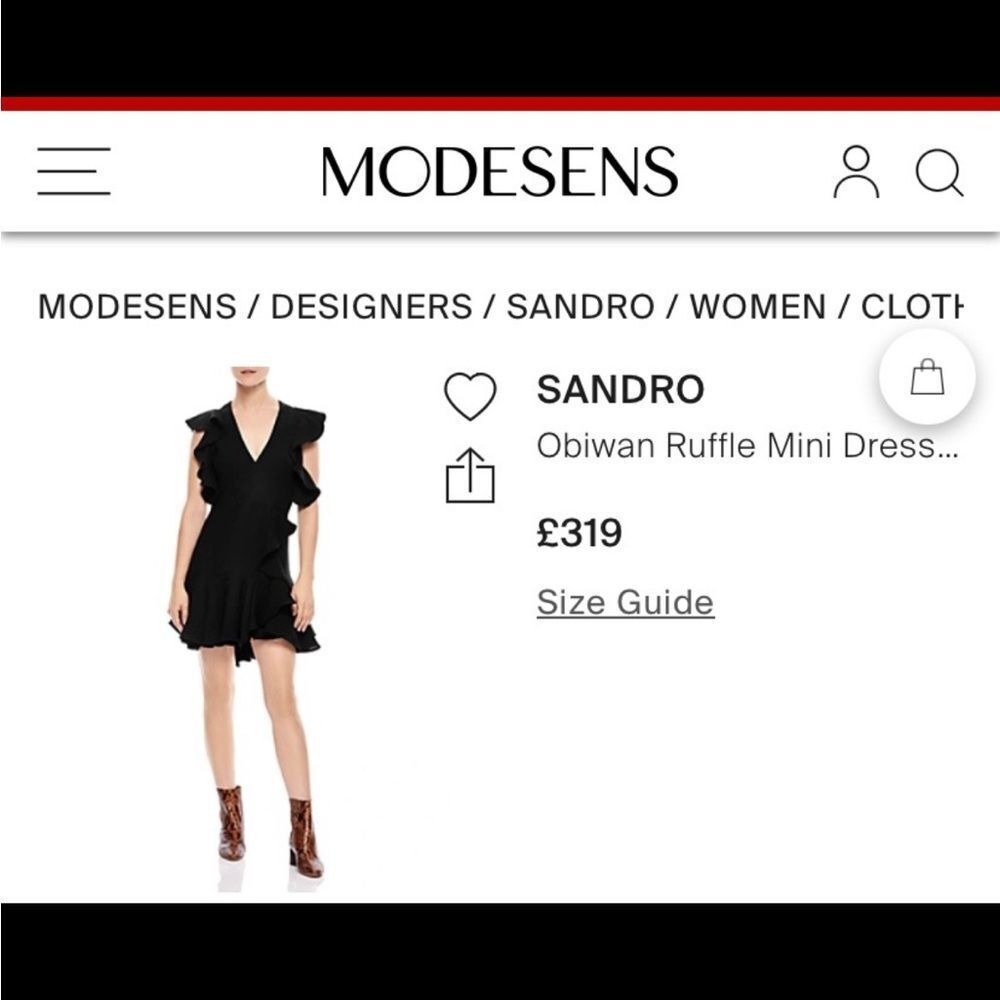 Sandro Elegant Black Mini Dress, US4 - Picture 13 of 13